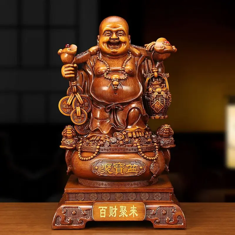 Inviting Wealth Maitreya Treasure Ornament Big Belly Buddha Statue Living Room Office Hall Housewarming Gifts