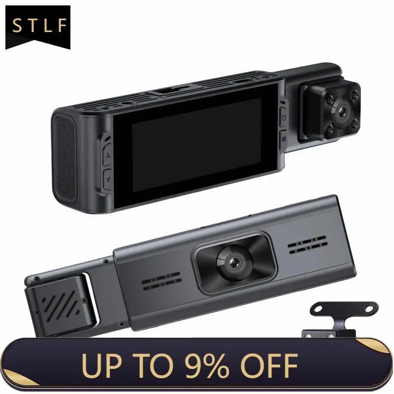 

1080P Three-Lens Car Driving Recorder HD Ultra Wide Angle Night Vision WiFi Front Rear Recording