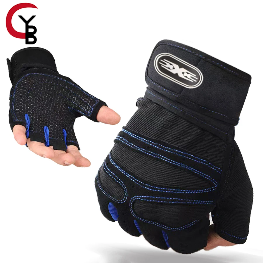 

YANBIGUO Breathable Workout Gloves,Padded WeightLifting Gloves with Wrist Wraps Support, Full Palm Protection,Grip for Gym