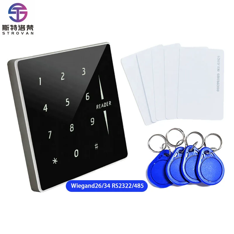 Office Door Access Reader Smart RFID 125khz Support RS485 UART RS232 Serial Port ID EM Access Control Card Reader