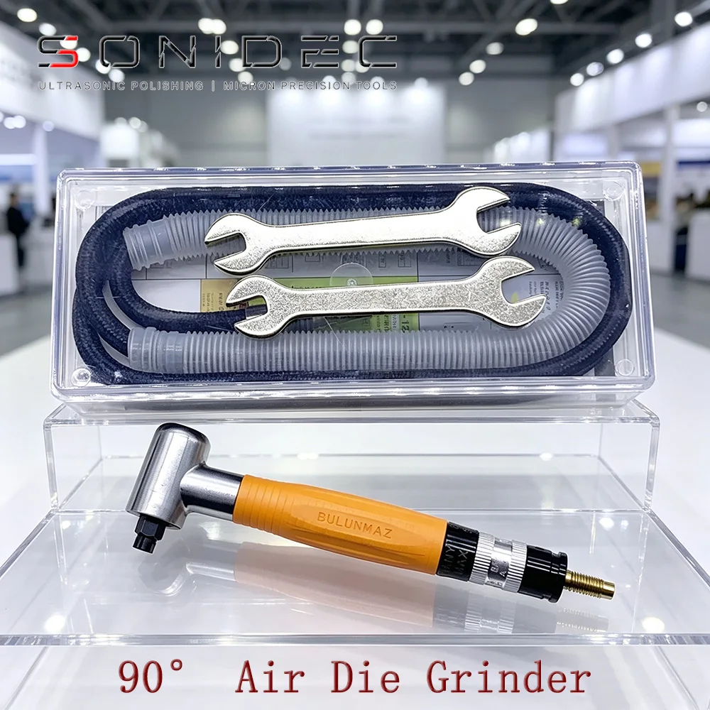 SONIDEC 3mm 90 Degree Air Pneumatic Micro Grinder Grinding Polishing Tool Set Metal Cutting Abrasive Tools Wholesale