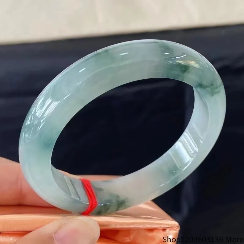 

Ручная полировка натурального нефрита, ювелирные изделия, изумрудный плавающий нефритовый браслет, женский высококачественный нефритовый браслет