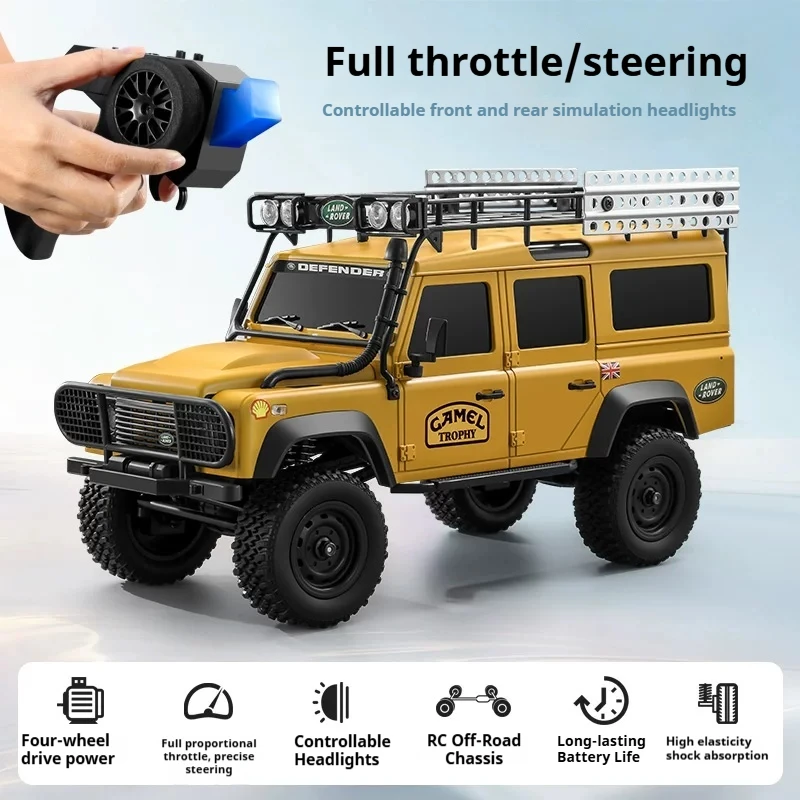 

Радиоуправляемый внедорожник MN111c, лицензированный Land Rover, полноприводный электрический автомобиль на пульте управления со светодиодными фарами