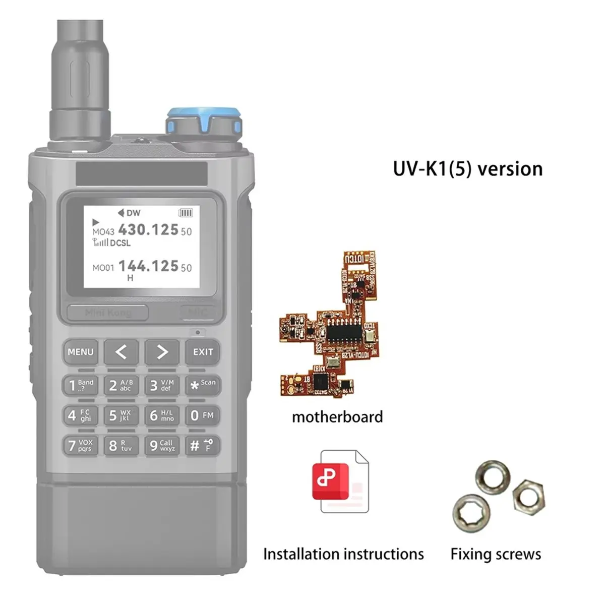 A003 IOTCU V1.2B Bluetooth & Shortwave SSB PCB Mod Kit for Walkie Talkie, HF AM FM SSB USB LSB Upgrade Board UV-K1