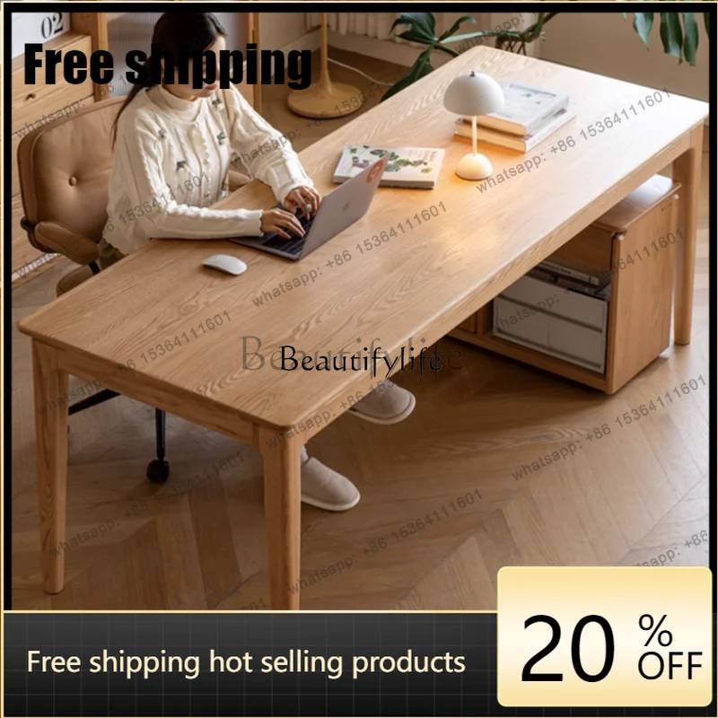 HJ Large Writing Executive Desk Office Drawers Luxury Storage Executive Desk Strong Wood Mesa Para Computador Home Furniture