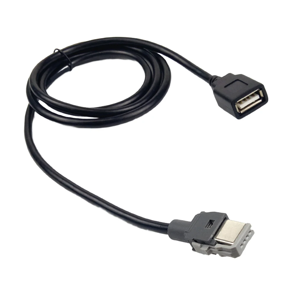 Car 4 Pin Female To USB Female Adapter Cable For Hyundai And For Kia Vehicle Radios With 12V Power Input And ABS Housing
