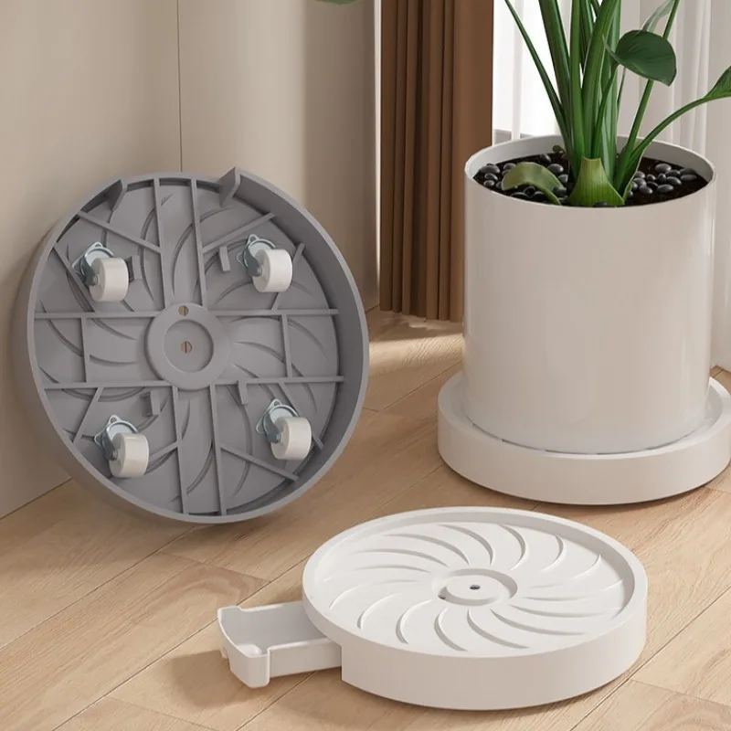 

Plant Pot Tray with 360 Degree Hidden Swivel Wheels Thickened Mobile Flower Pot Base Stand for Easy Moving and Drainage