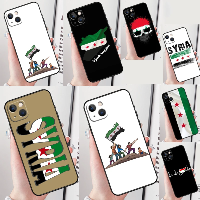 Syrian Syria Flag Phone Case For iPhone 16 Pro Max 12 13 Mini 11 14 15 Pro Max XR 16 15 Plus 16e Cover Shell