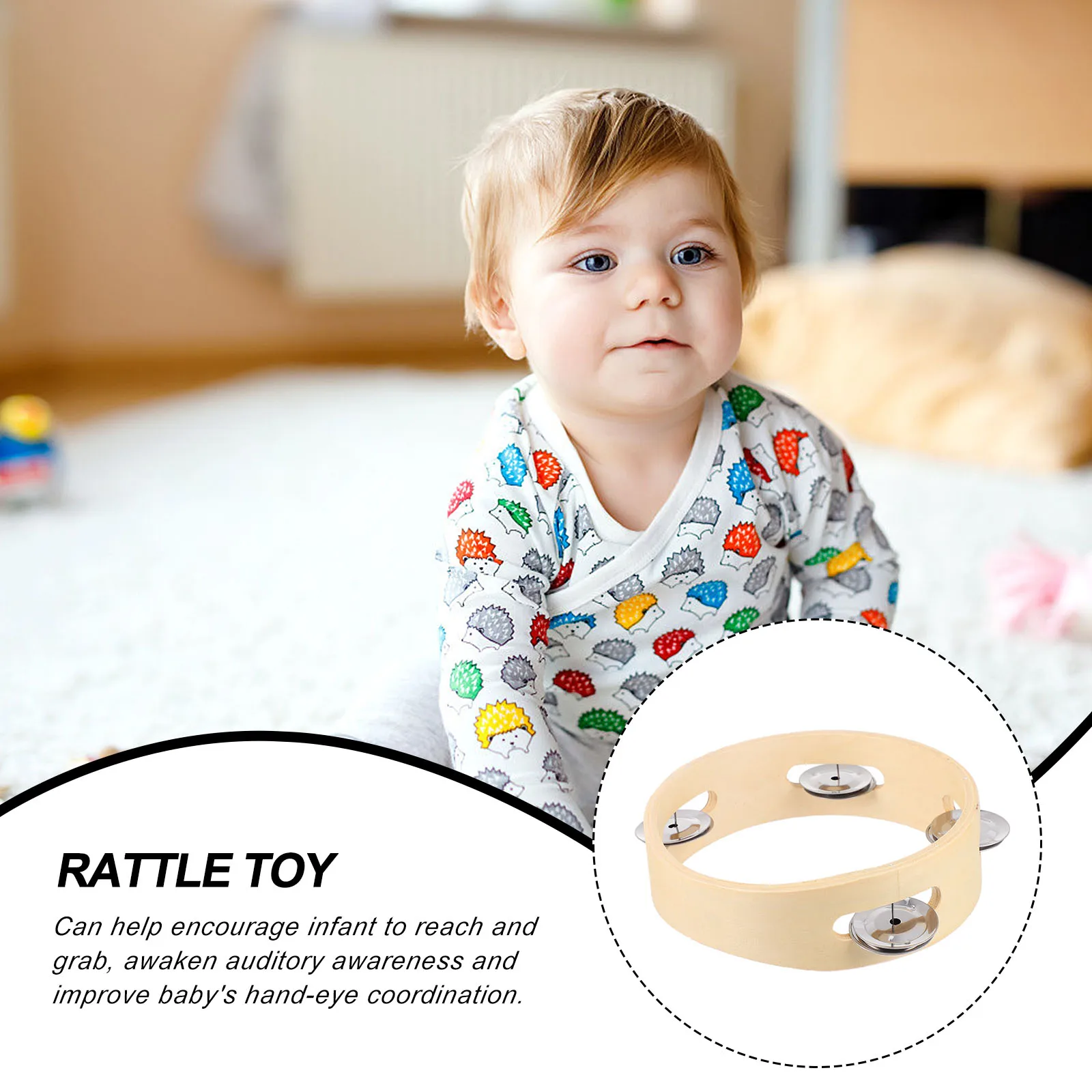 

Wooden Handbell Baby Musical Instruments Infant Interesting Plaything Toys for Toddlers