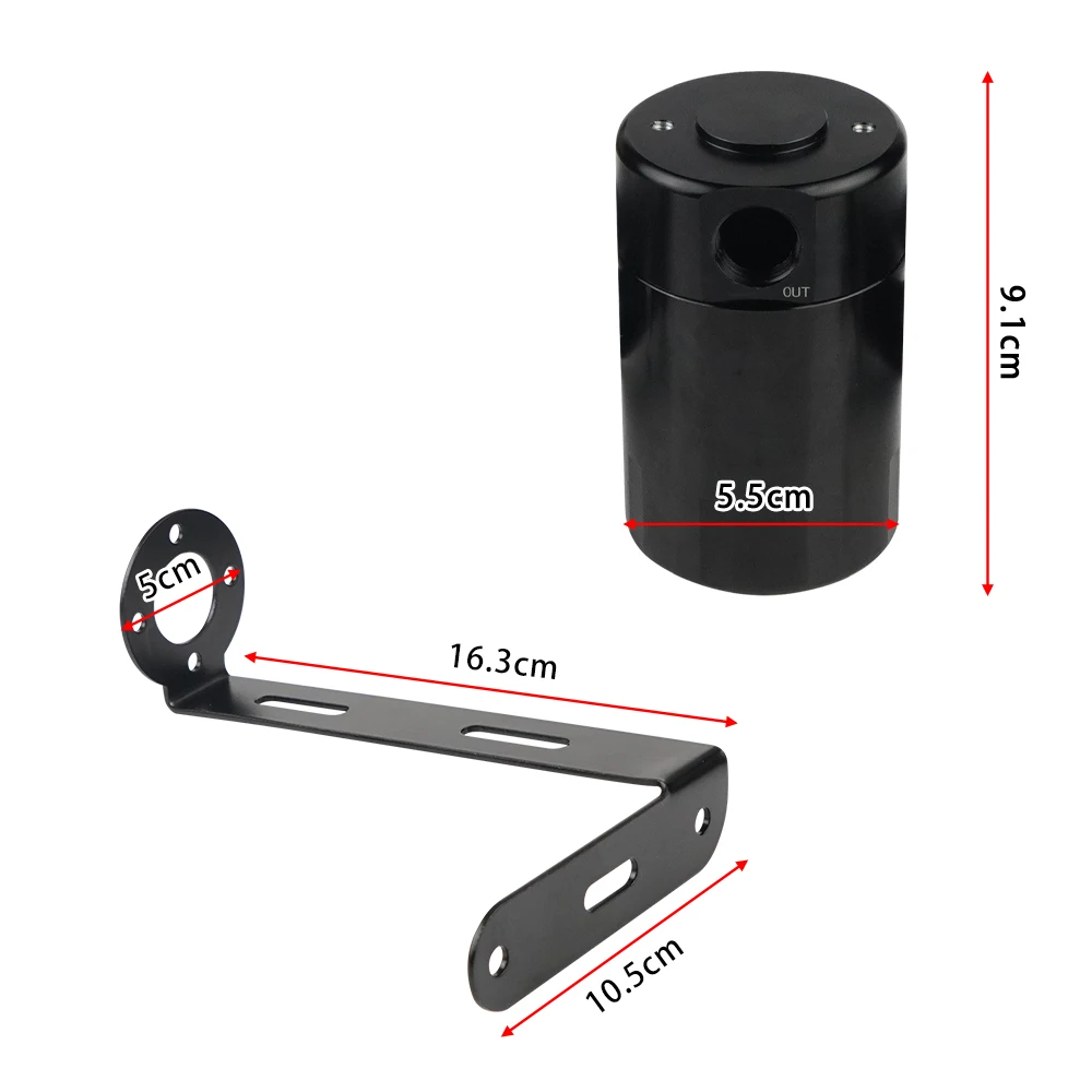 Oil Catch Can Air Oil Separator Aluminum Kit Fit For 2011-2023 Ford F-150 2017-2023 Raptor 2018-2021 Expedition, 3OZ Black