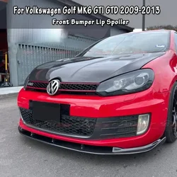 For VW Golf MK6 GTI GTD 2009-2013 Maxton Style Car Front Bumper Lip Spoiler Splitter Front Bumper Lip Chin Spoiler Bodykits 3PCS