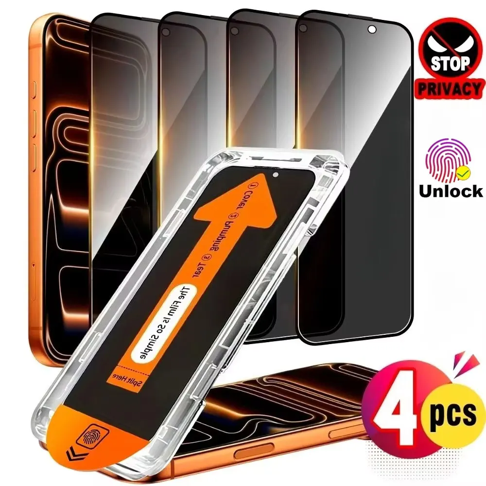 

1-4PCS Unlock Privacy Easy Install Screen Protector For Samsung S25 Ultra S26 Edge S24 S23 Plus S22 S21 Anti Spy Tempered Glass