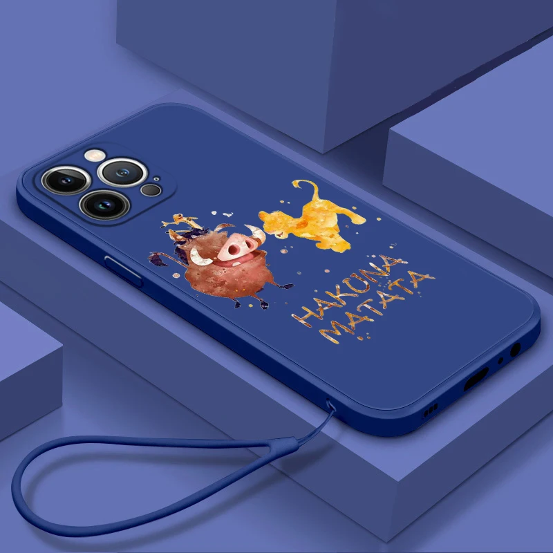 The Lion King Cool Liquid Rope Phone Case For Apple iPhone 14 13 12 Mini 11 Pro XS MAX XR X 8 7 6S Plus Soft Cover Coque Capa