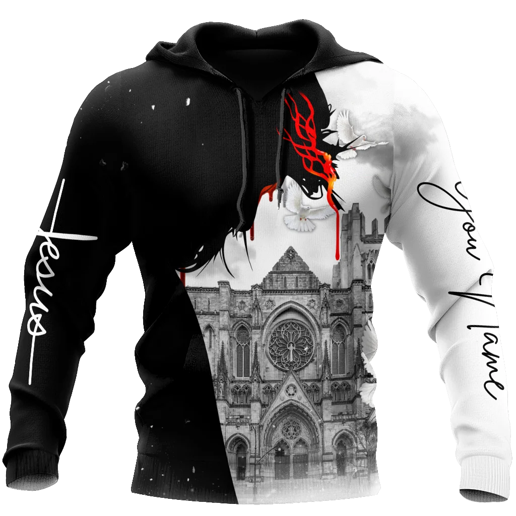 

Men's Hoodie 3D Print Knights Templar Jesus Cross Oversized Sweatshirt Fashion Loose Pullover Casual Streetwear Tops Hot-selling