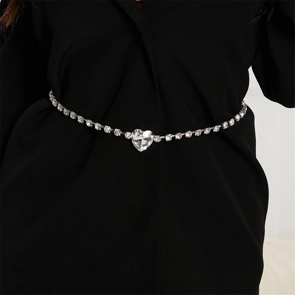 2022 New Fashion Full Rhinestone Love Gem Waist Chain Ladies Sexy Ultra Flash Crystal Body Chain Accessories Jewelry Wholesale