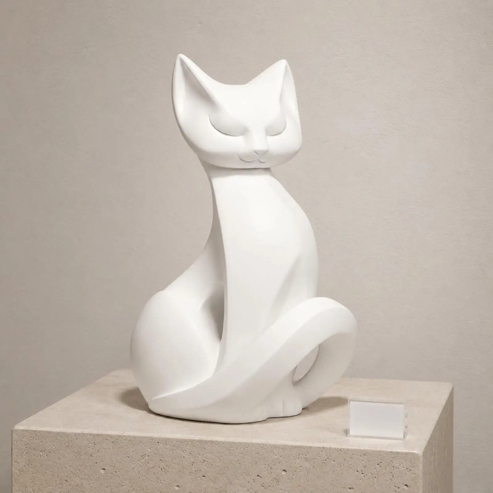 Matte Finish Resin Cat Art Decorative Cats Figures Abstract Feline Statue for Home Interior Design