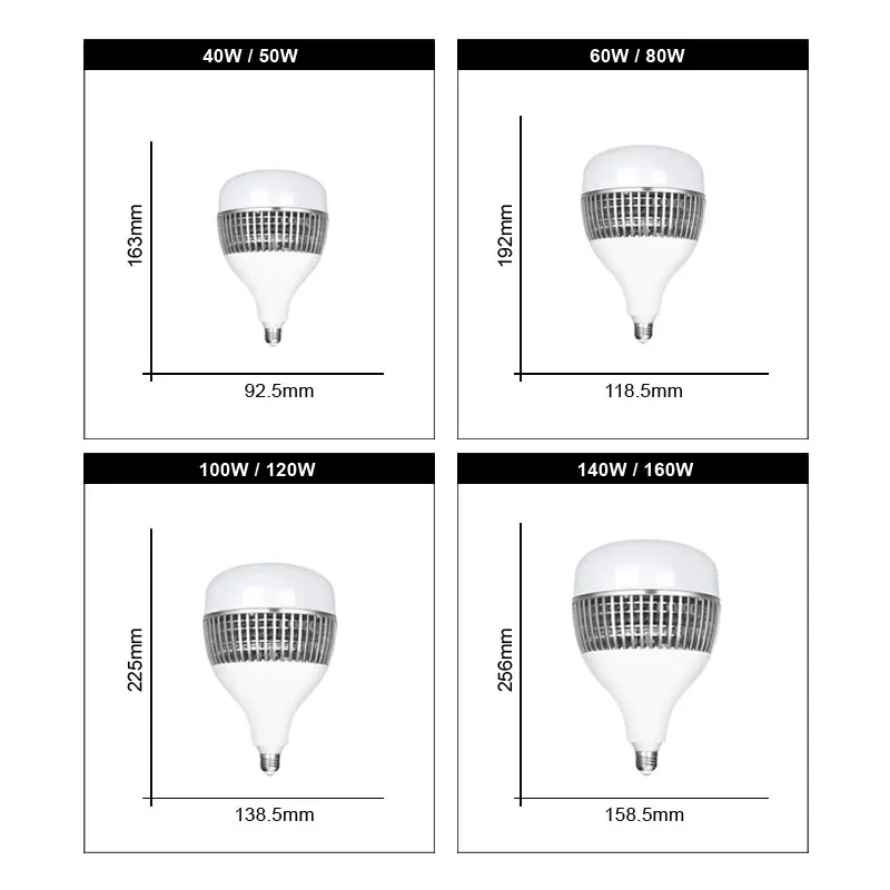 Lâmpada LED de Alta Potência, Lâmpada Spotlight, E27, 160W, 140W, 120W, 100W, 80W, 60W, 50W, 40W, CA, 220V, 230, 240V