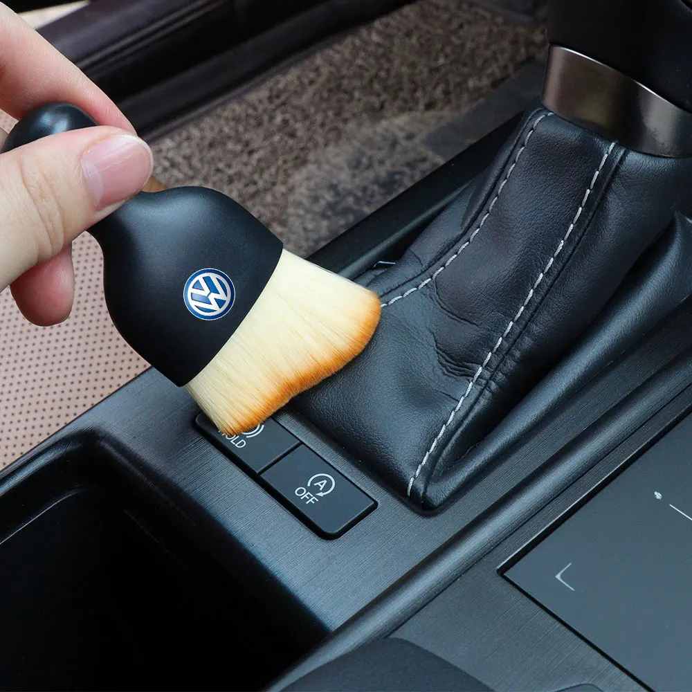 1PCS Black Car Interior Dashboard Air Outlet Cleaning Tool Dust Removal Soft Brushes For VW RLINE passat golf R Auto Accessories