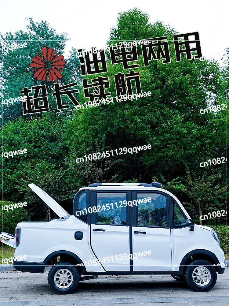 Electric Four-Wheel Vehicle for Women and Adults, Double Row Pickups, Gasoline Trucks, New Energy Battery Vehicle