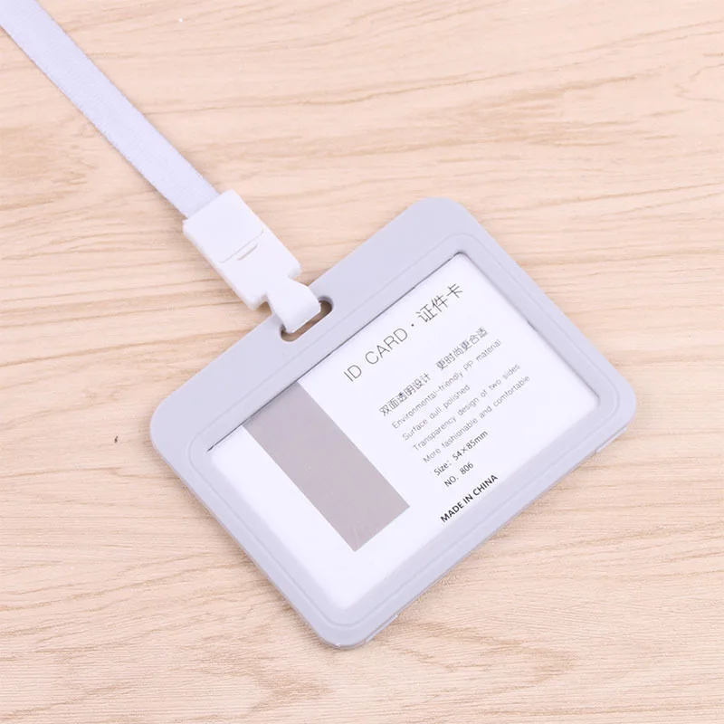 Certificate Card Sleeve Horizontal Card Sleeve Work Card Lanyard Card Sleeve Solid Color Card Sleeve Portable Sturdy Classic