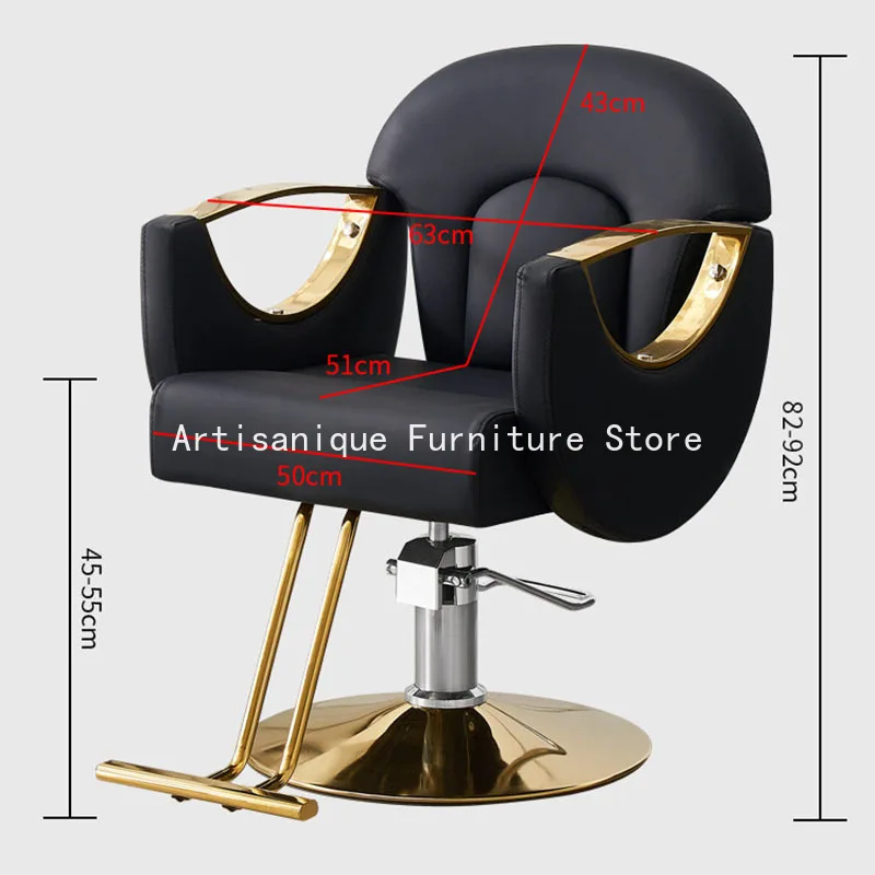 Swivel Light Luxury Barber Chair Stable Premium Salon Chair Hydraulic Rotating Fauteuil Coiffure Barbershop Equipment