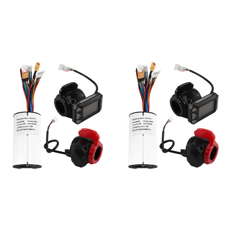 

SYDS 2X 36V 350W Folding Scooter Controller Kit Electric Scooter Controller LCD Display Brake Accelerator Throttle Set(36V)