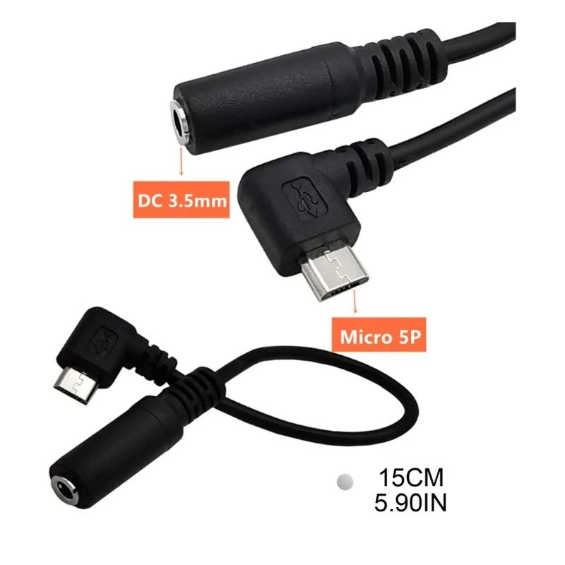 Micro USB إلى 3.5 مم سماعة سماعة سماعة سماعة سماعات المحول كابل الصوت الممتاز الأسلاك الصوت الاستبدال 15 سم M76A #6
