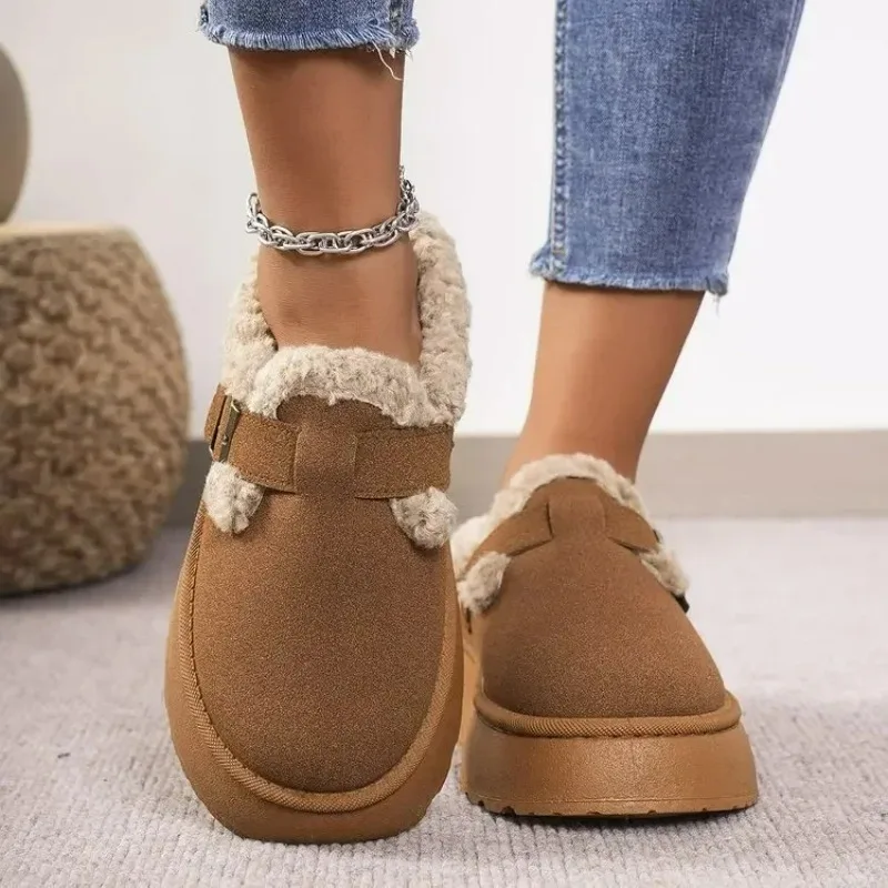 2025 Winter New Women's Anti slip Thick Bottom Cotton Dragging Comfortable Leisure Home Outdoor Leisure Slippers