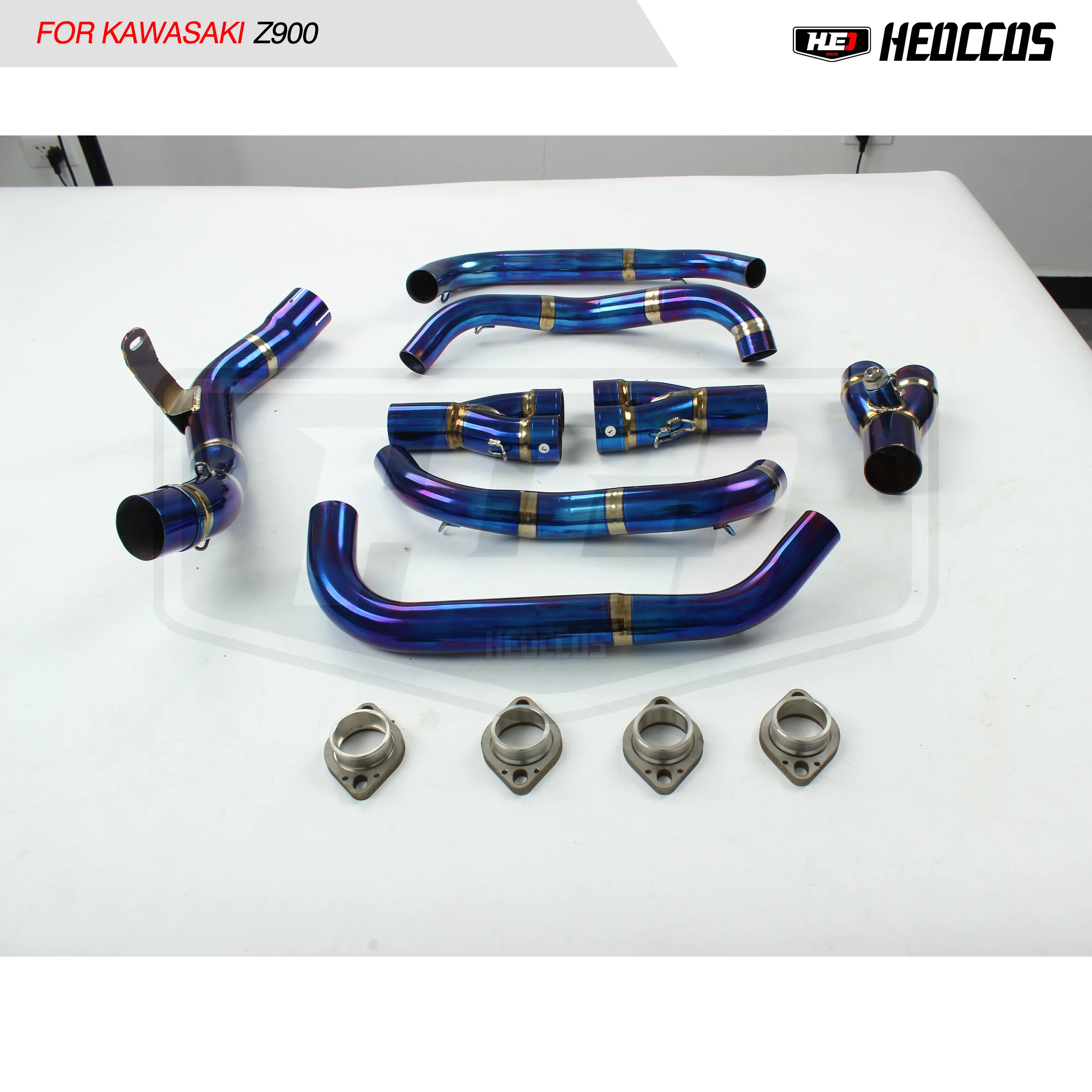 HEO Thickened Material Titanium Alloy High Quality For Kawasaki Z900 Modified Exhaust Pipe Gas Front Middle Section