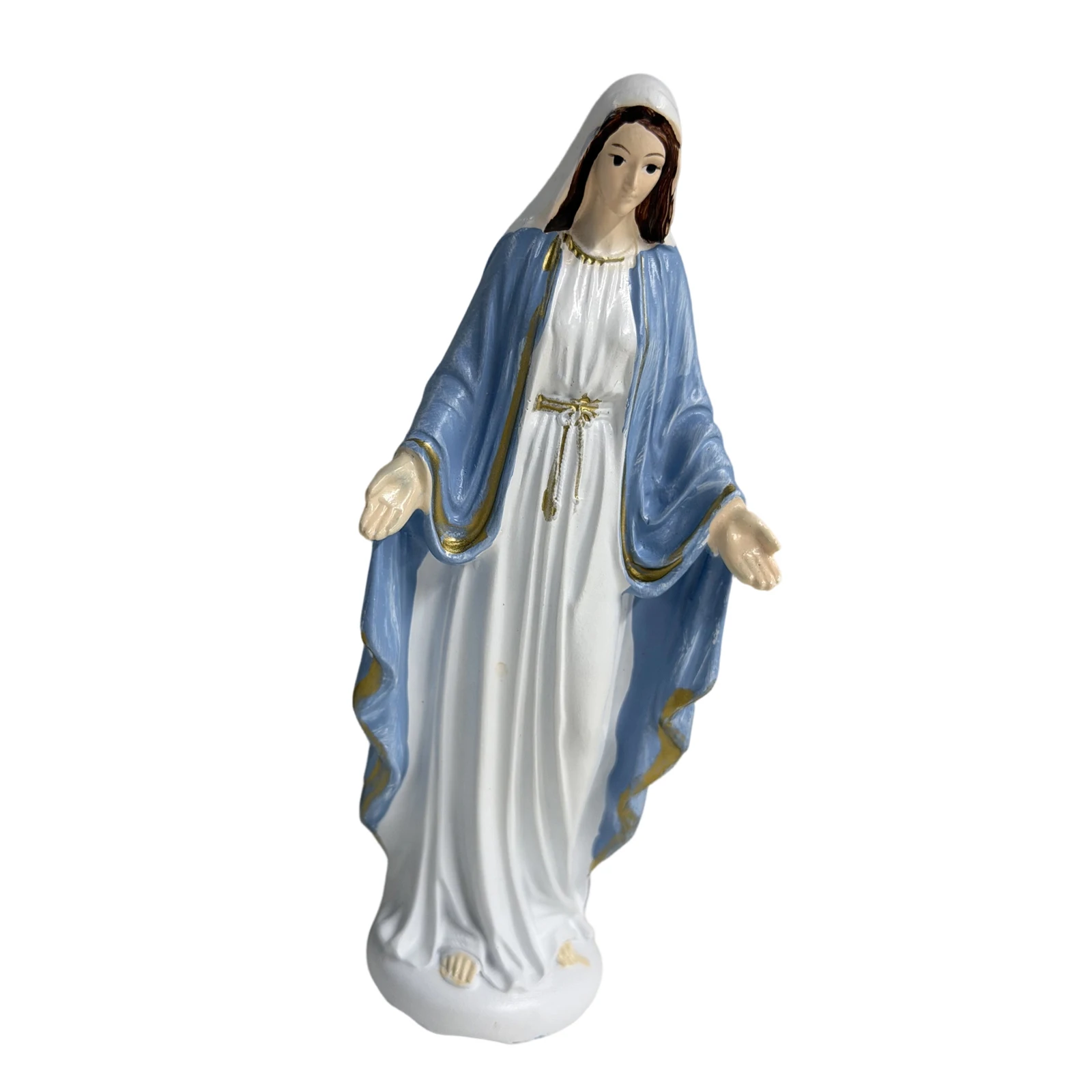 Handbemalte Marienfigur aus Kunstharz, Gesegnete Mutter Katholische Religiöse Statue für Heimdekoration – Detail 4