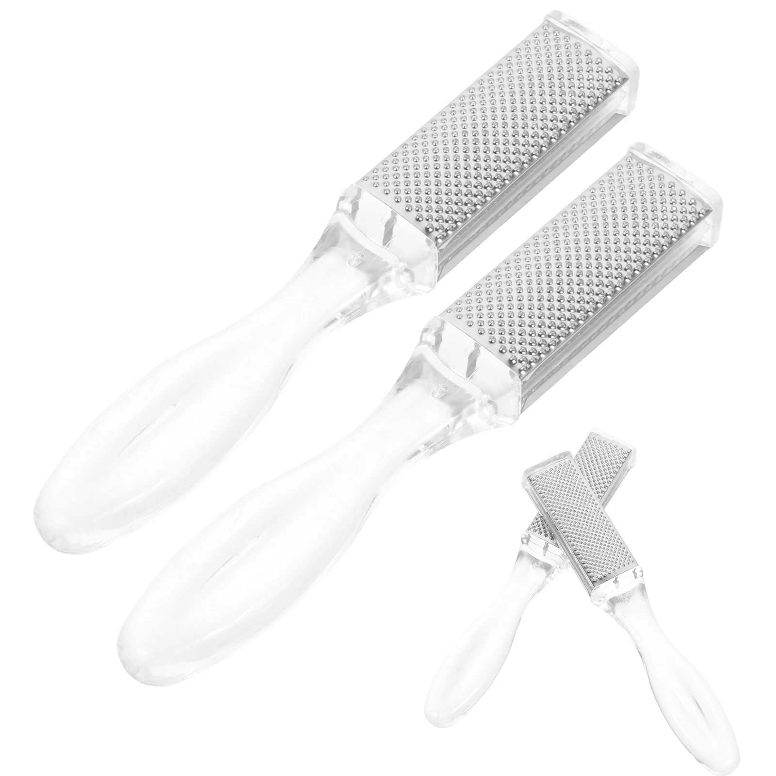 

4pcs Callus Remover Transparent File Tool Dead Skin Removal Pedicure Exfoliator Reusable Foot Sole Scrubber Handheld Foot Rasp