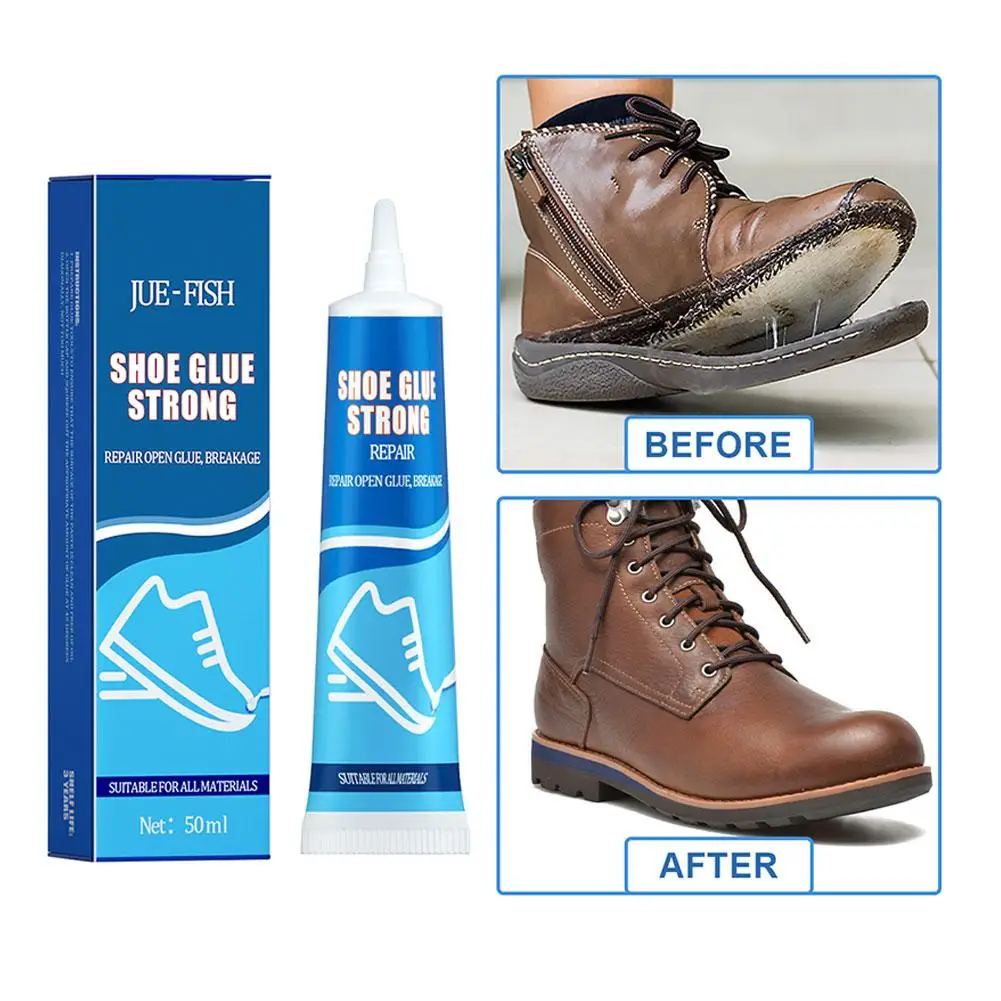 50ml forte colla per scarpe agente di riparazione della suola colla multiuso riparazione scarpe impermeabili tacco scarpe di riparazione trasparenti W3y7