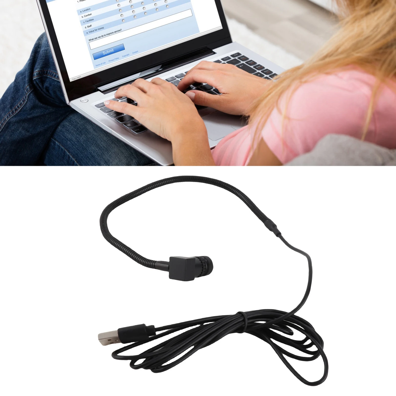 Center Cam USB Center Webcam for Eye Contact Plug and Play 2MP Middle Screen Webcam with Built in Microphone for PC Laptop