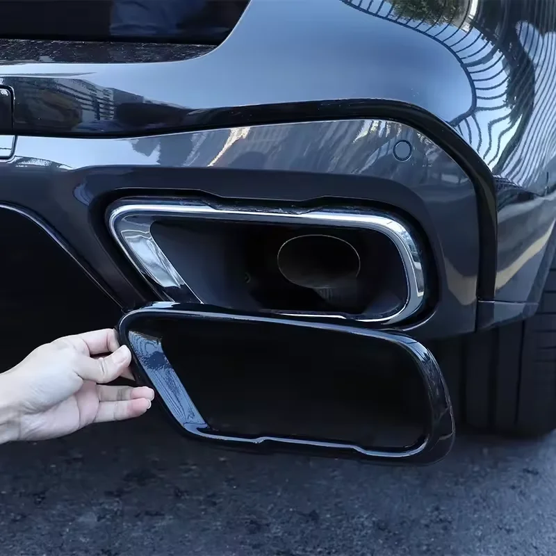 

Для BMW M Sport X5 G05 X6 G06 X7 G07 2019 2020 2021, глушитель из нержавеющей стали, выходная крышка выхлопной трубы, накладка, автомобильные аксессуары