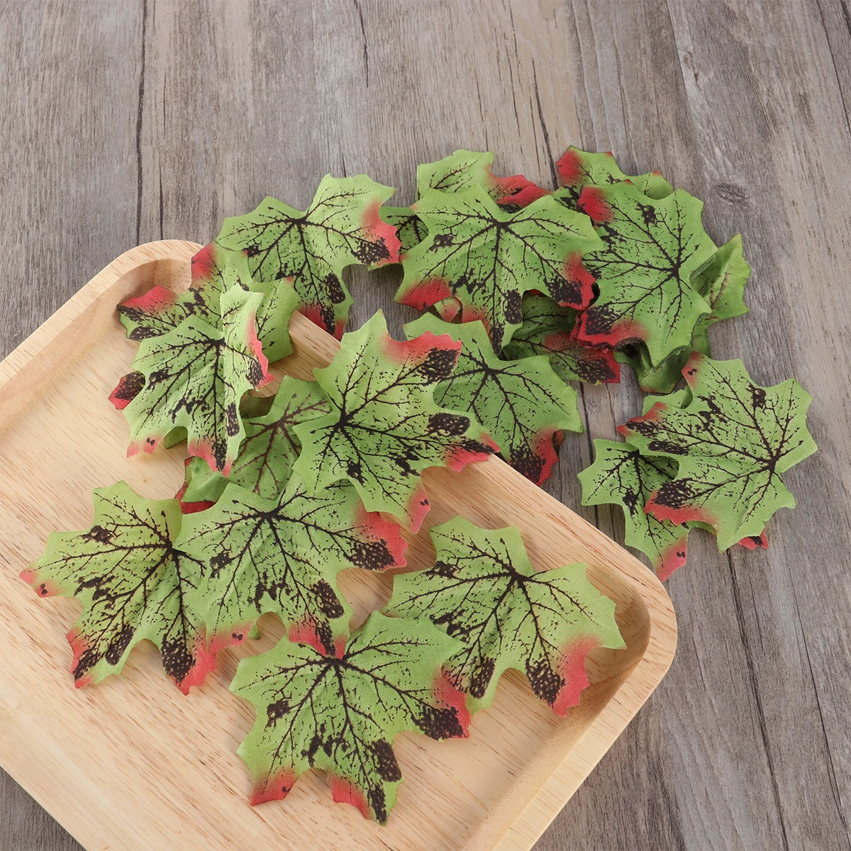 

50 Pcs Simulated Maple Leaf Fake Leaves Artificial Photo Props Decorative Decoration