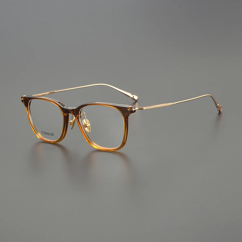 

Ultralight literary titanium butterfly square glasses frame niche fashion tawny retro optical prescription myopia glasses