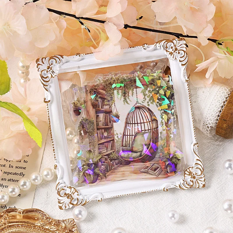 10Pcs Cozy Courtyard Series Decorative Sticker Retro House Collage Scrapbooking Label Diy Diary Album Journal Planner