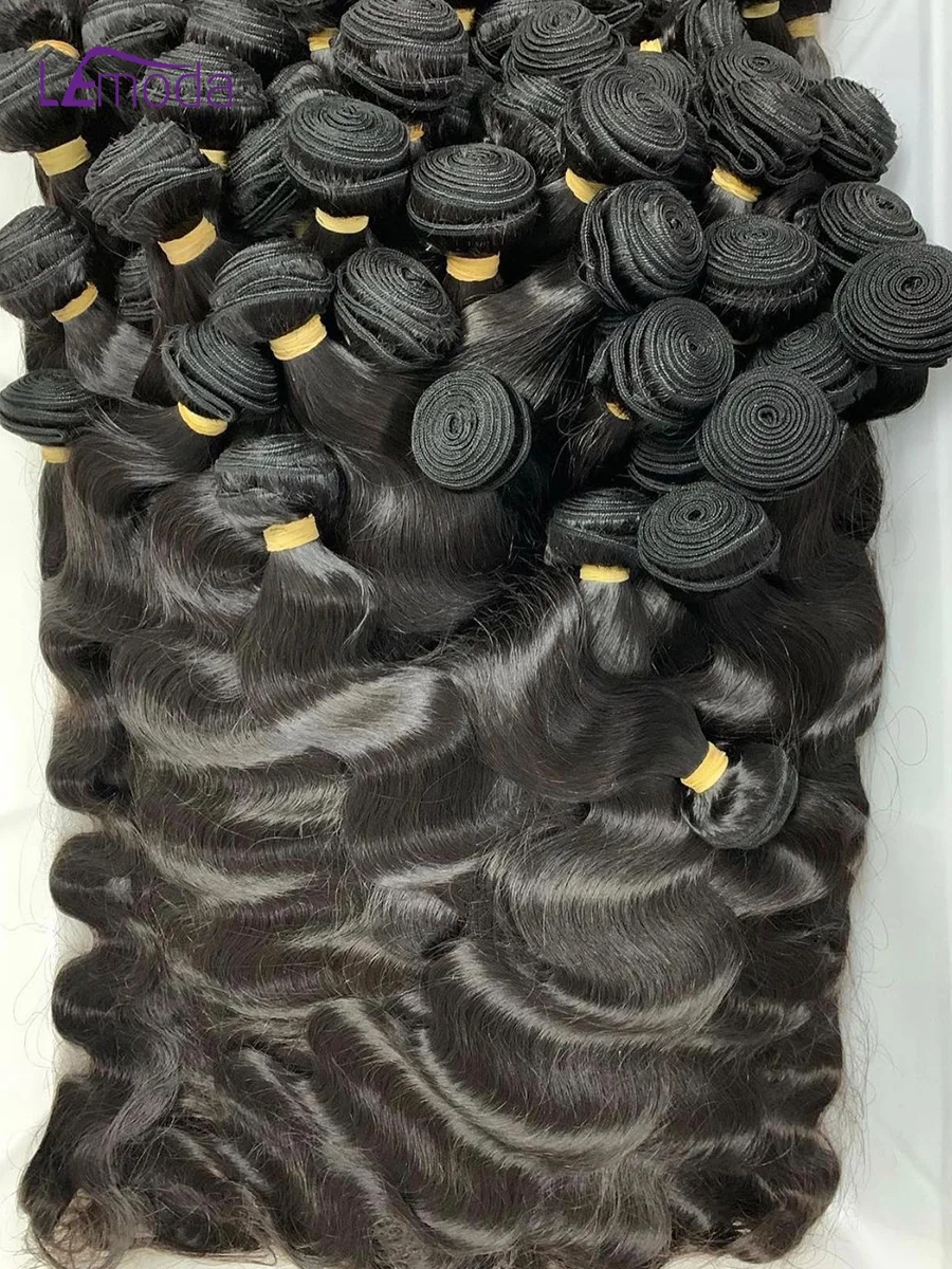 Body Wave Human Hair Bundles Natural Black 1/3/4 pcs/lot Weave Hair extension 100% Human Hair Bundles Brazilian Lemoda Remy Hair