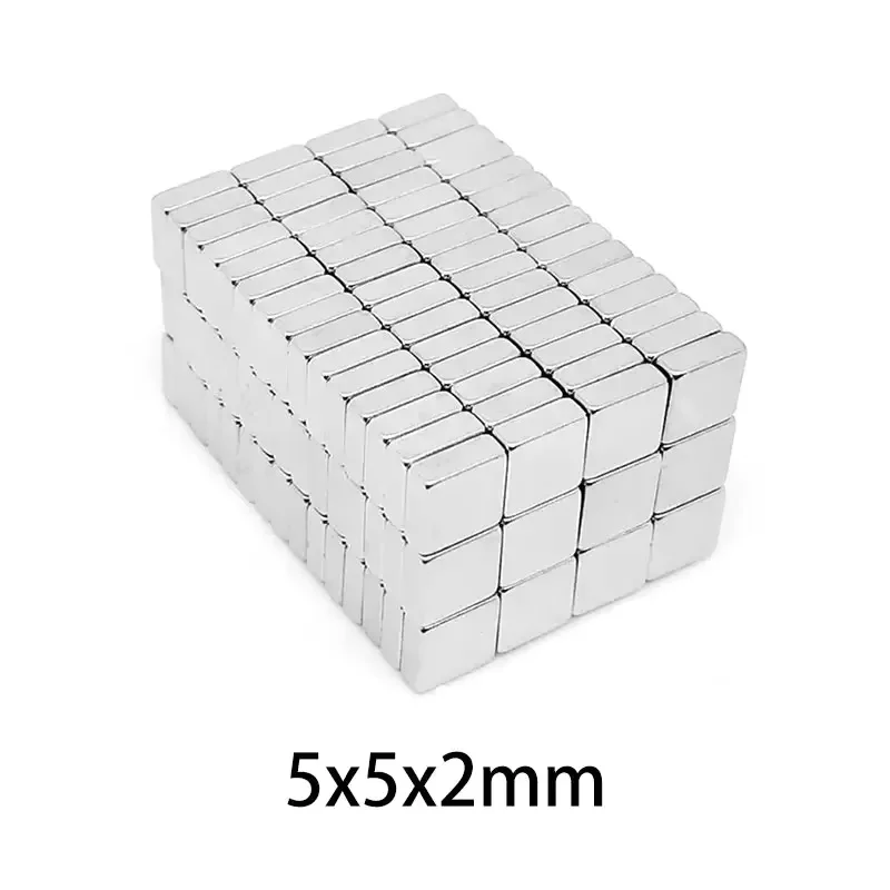 5x5x2mm  N35 Neodymium Magnet Ultra Thin Square NdFeB Strong Permanent Magnet for DIY Craft Fridge Nail Art Je  5mmx5mmx2mm