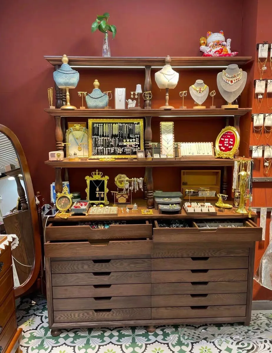 Jewelry Display Cabinet, Glasses Antique Store Display Cabinet Jade Watch Showcase