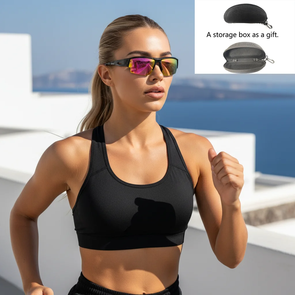 نظارات شمسية رياضية للجنسين، طراز ملفوف خفيف الوزن، حماية من الأشعة فوق البنفسجية 400 عالية الدقة مضادة للوهج في الهواء الطلق لركوب الدراجات والجري والأسماك #1