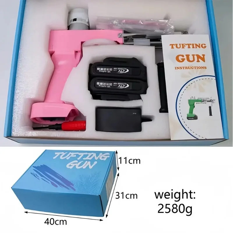 Tuftinggun2-in-1new Lithium Battery Tufting Gun Wireless Carpet Electric Gun Knitting Tufting Pistol Wearing Flocking RugMachine