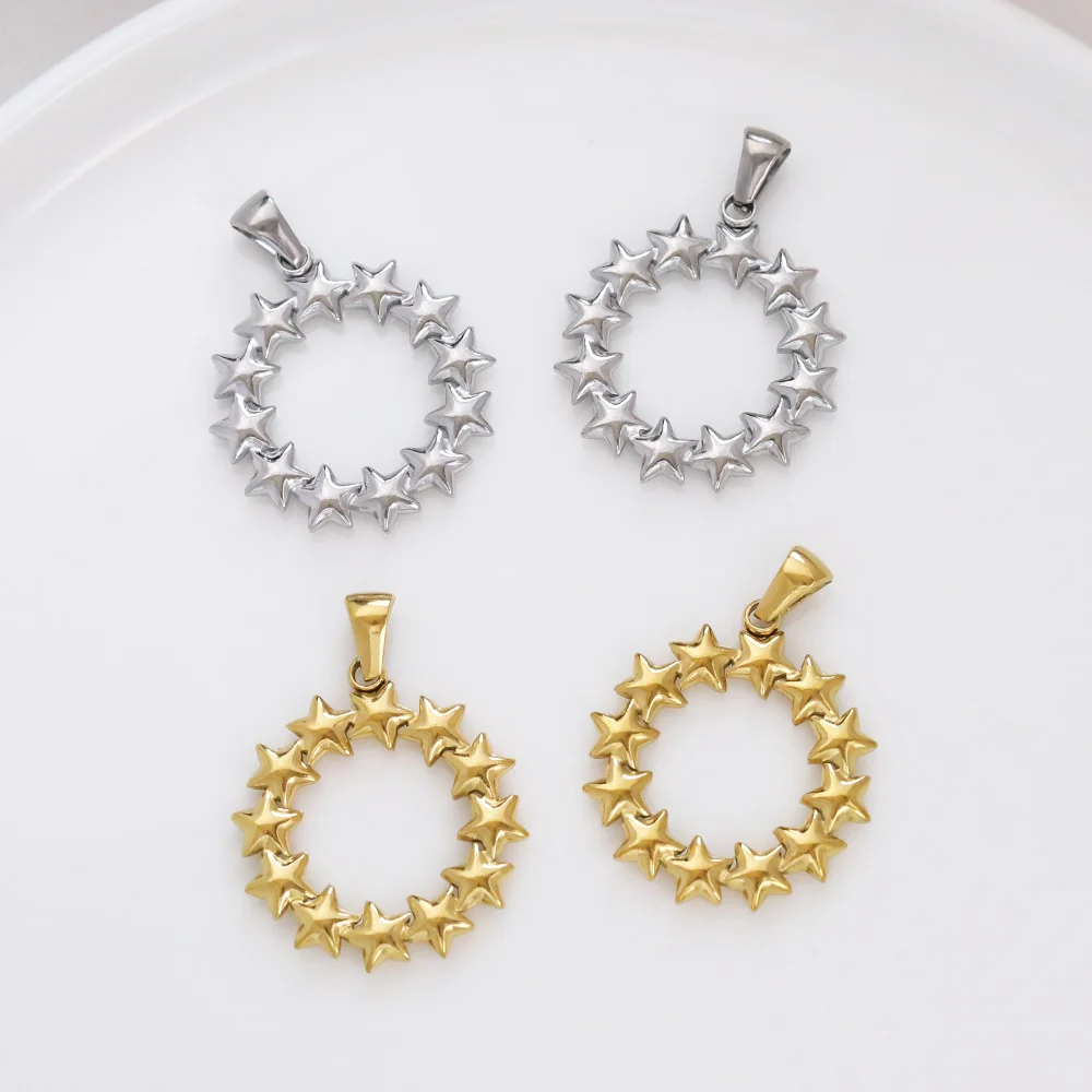 

Cordial Design 25*32MM 50Pcs Jewelry Findings/Pendant For Necklace/Stainless Steel/Hand Made/Star Loop Shape/DIY Making #195130