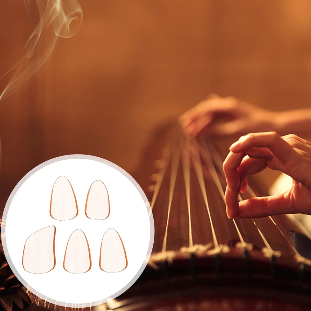 

5 Pcs Pipa Nails Finger Protectors for Guitar Players Medical False Guard Protective Guzheng Fake Covers Pick Fingertip