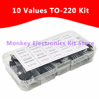 50PCS 10 Values TO-220 Kit IPF640 IRF740 IRF840 IRF3205 IRF9540N IRF530N IRF510N IRF540 Series Mosfet Transistors Assortment Kit