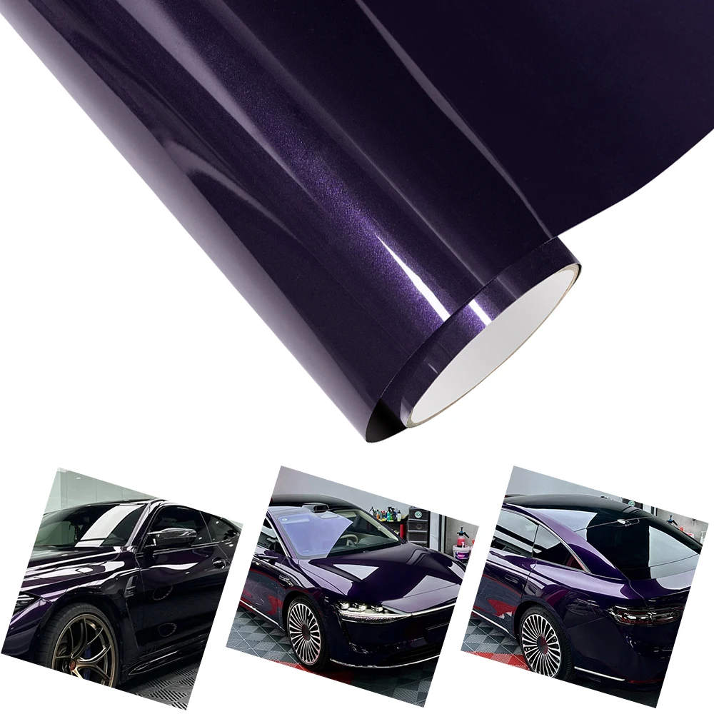 

PET Venetian Purple Metallice Car Vinyl Film Air Release Sticker Waterproof Self Adhesive Auto Motorcycle Body Decoration Film