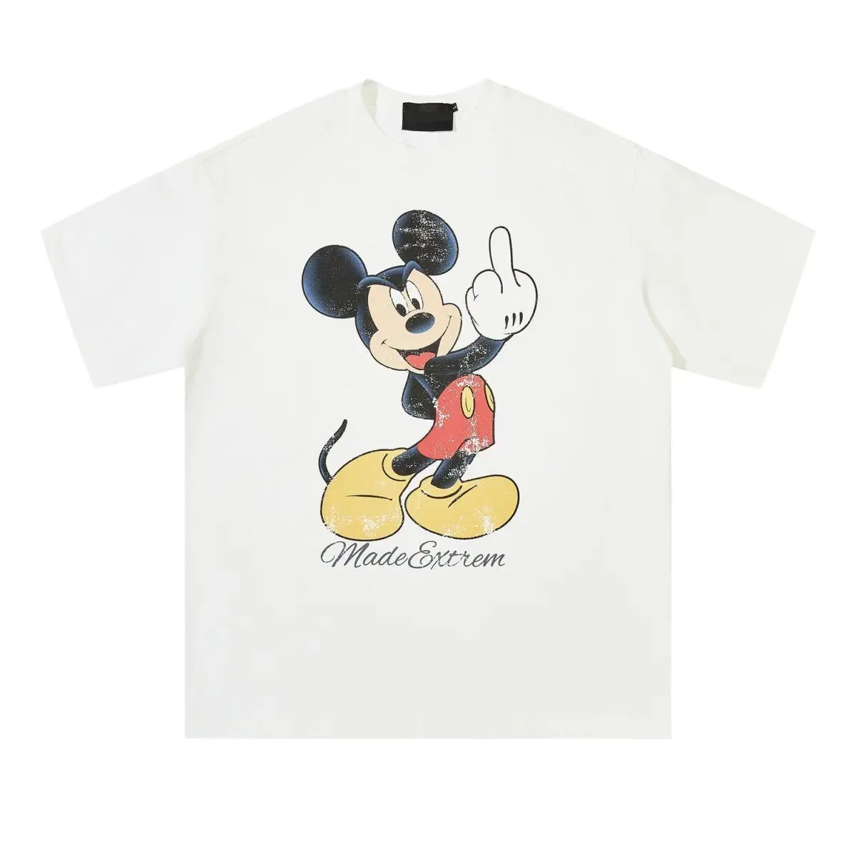 

American Retro Disney Mickey Print Short-sleeved T-shirt Men's and Women's Same Summer Versatile Loose Top Maternity Clothes