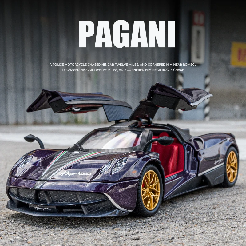 

1:24 Pagani Huayra Dinastia Supercar игрушечный автомобиль из сплава Коллекционная металлическая модель автомобиля со звуком и искусственными игрушками для детей