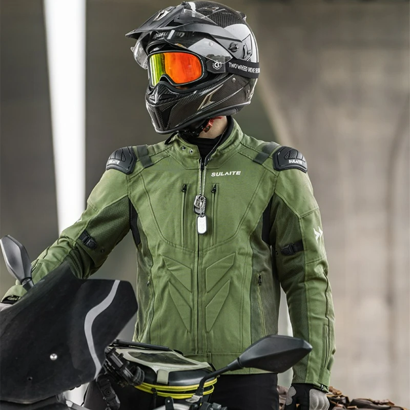 Men Summer Motorbike Riding Apparel Lightweight Breathable  Jacket Anti-collision Wear Resistant Outfit for Off-road Riding Gear