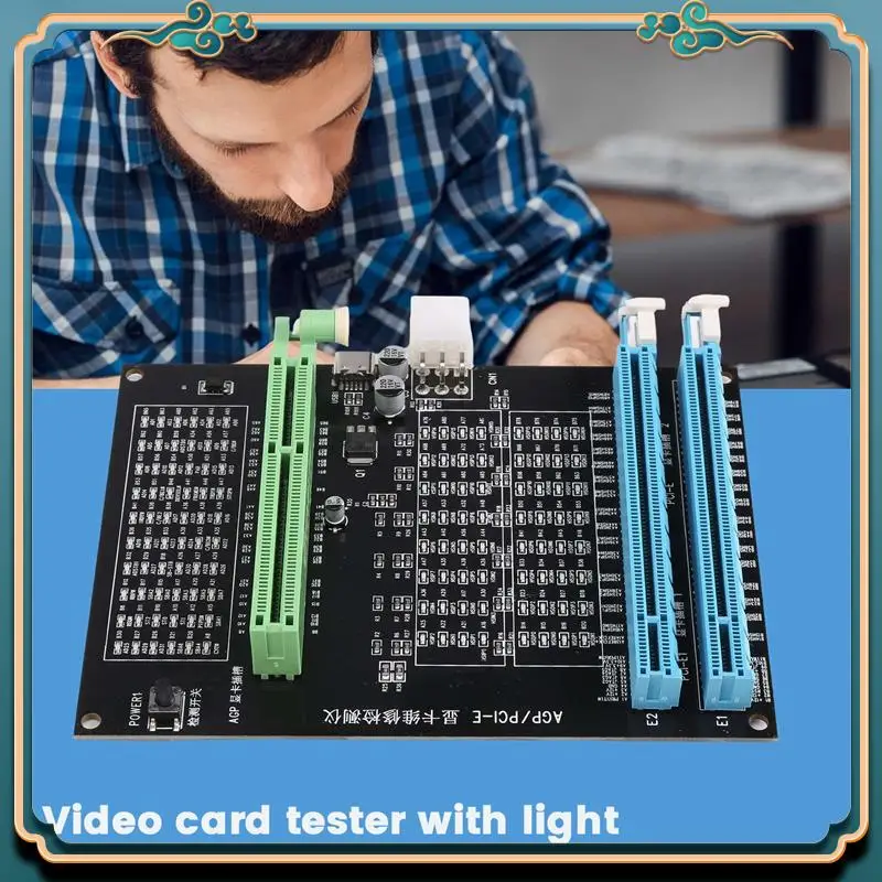 ABJG-AGP PCI-E X16 Dual-Purpose Socket Tester Display Image Video Card Checker Tester Graphics Card Diagnostic Tool
